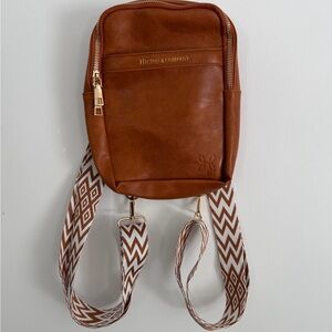 Higton & Company Mini Mae Brown Leather Crossbody Diaper Bag
